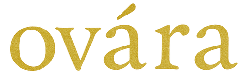 Gold 'ovóra' text on a transparent background